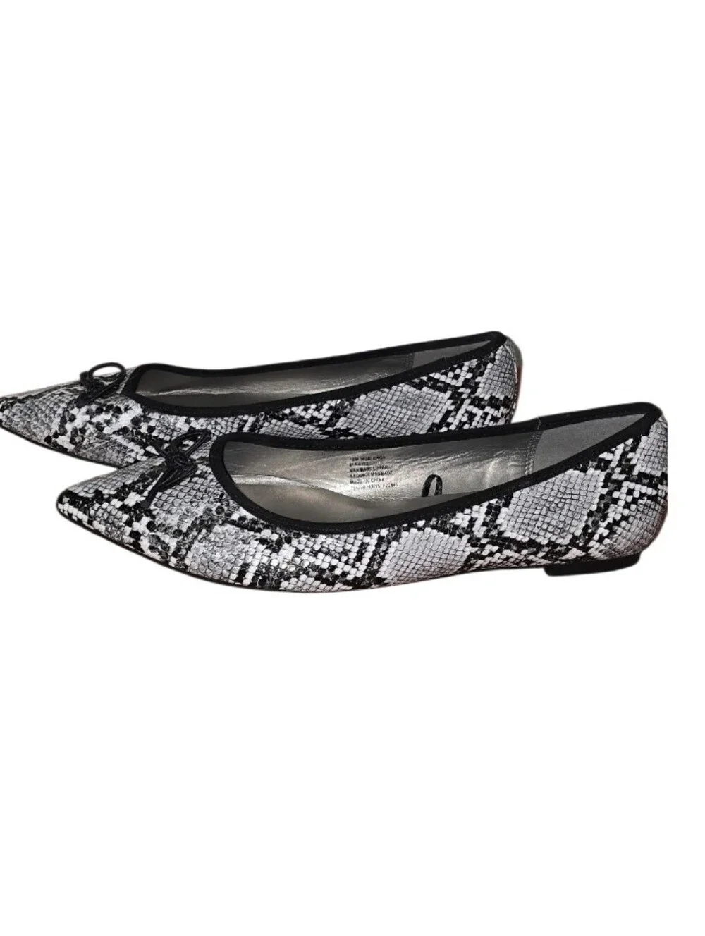 Worthington  Classic Snake-Print Ballet Flats - Black & White